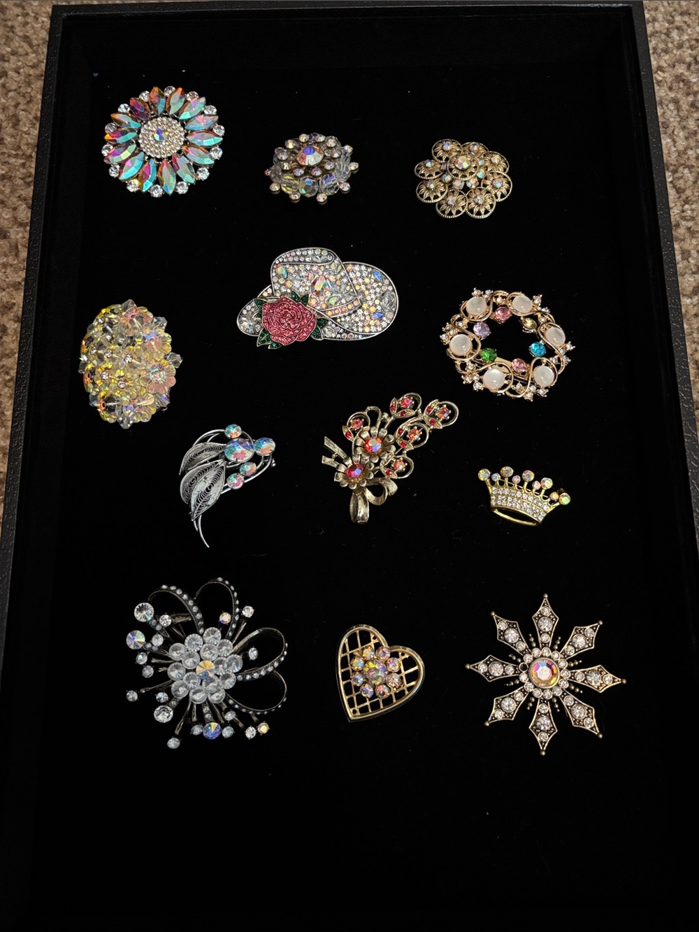 Multicolor Crystal Brooch Collection - AB Aurora Borealis